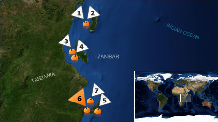Dive map - Indian Ocean - coastal waters - Site 6