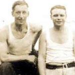 Archie and his friend Lofty on the corvette "Dittany" in 1944