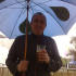 Assistant producer Jonny with pint
