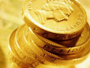 Stack of pound coins Stack of pound coins