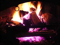 Log fire