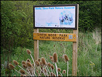 Sinfin Moor Nature Reserve sign