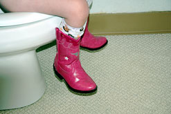 Child on a toilet
