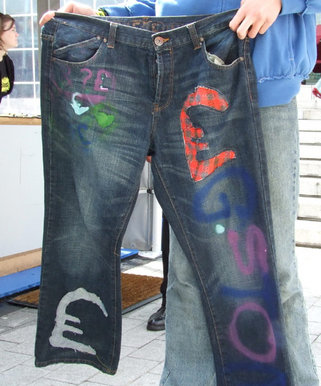 Sprayed jeans