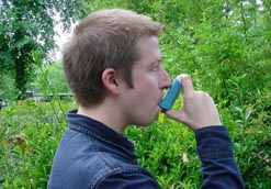 An asthma sufferer