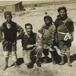 Fred with Bedouin children in the Bengazi area.