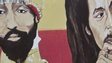 A mural depicting Ethiopian Emperor Haile Selassie I and Bob Marley