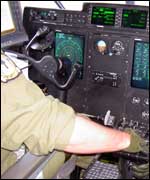Inside the cockpit