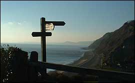 Sign on the coast path