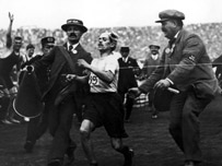 Dorando Pietri in the 1908 Olympic Marathon