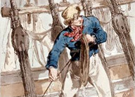 image of a sailor 'hauling the lead'