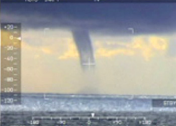 A waterspout spotted off Anglesey in November 2010