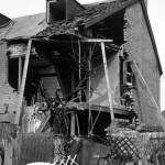 1 Eastleigh Road, Taunton, bomb damage 12th May 1941. Inset: George Morgan