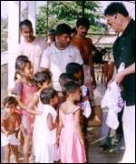 Fred with Sri Lankan orphans