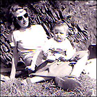 Moo with her son