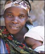 Zambian mother with child