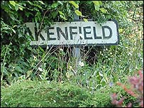 Akenfield road sign
