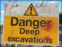'Deep excavations' sign @ Shibden Hall