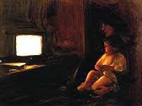 Madonna and child watching TV c/o Liam Spencer