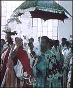 Haile Selassie in a royal procession