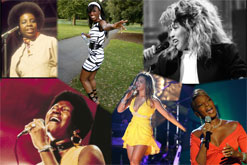Soul Queens: Gladys Knight, Beverley Knight, Tina Turner, Beyonce Knowles, Aretha Franklin and Mary J. Blige
