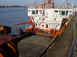A dredger unloads at Dagenham