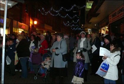 Singing carols in Kidderminster with BBC H&W