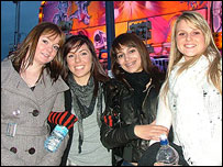 Enjoying the Christmas lights switch on