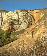 Landslide at the cliffs