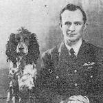 One man and his dog; Sqn Ldr Budden & Michael, the flying spaniel.