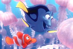 Image: Characters Dory  (Ellen DeGeneres) and Marlin (Albert Brooks) in Pixar's latest computer animation 'Finding Nemo'