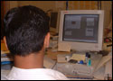 Yaser busy on the phone 