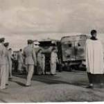 Hudson crashes into petrol dump in the act of taking off on a detachment prior to El Alemein. Photographs of the crash and the burial of the victims. Funeral