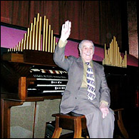 Alan Higginson at the Rex Cinema organ
