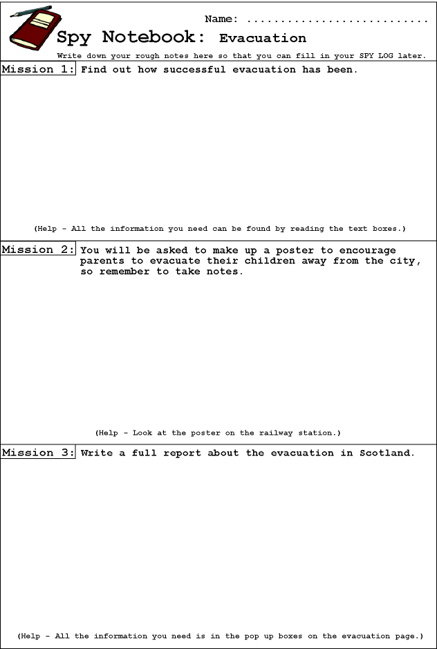 Evacuation notebook