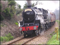 The train captured on the Falmouth Branchline