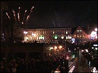 Fireworks as Noddy's narrowboat passes by