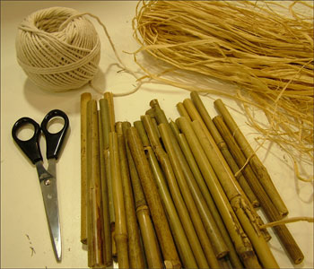 Materials for the bug log cabin