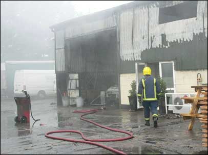 Fire at a factory in Leominster