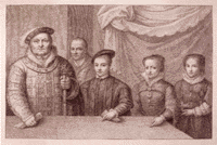 Henry VIII with his three children