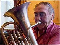Band member playing