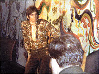 Peter Stringfellow being interviewed about the closure of the Mojo club