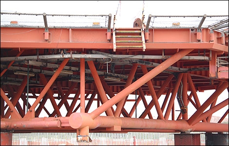 Part of the helicopter deck.