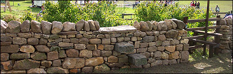 Dry stone wall and stiles