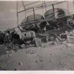 Remains of the Gharry in which the two R.A.S.C. chaps were killed. A British tanker strafed on the way up.
