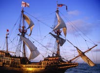 Replica of Drakes' ship the Golden Hind (Getty Images)