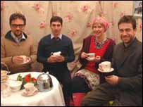 The characters in the tearoom