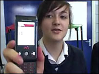 Schoolgirl with mobile phone
