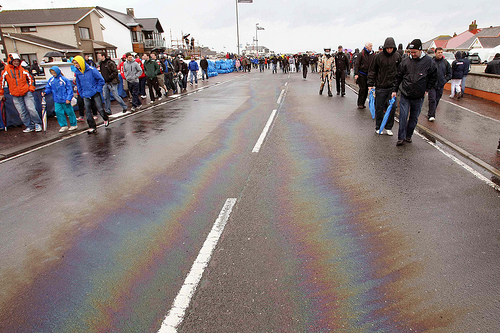 oil spill on the NW200 track