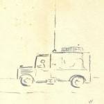 Our 15cwt Bedford Wireless Truck, drawn from memory in 1946